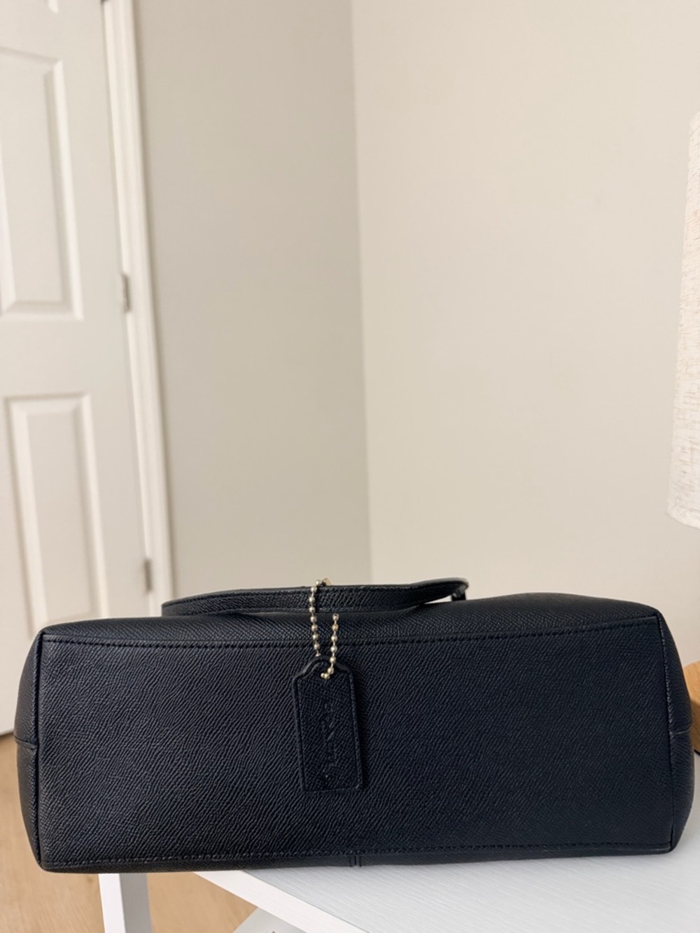 Coach Signature Fiona Zip Tote Bag | Black Pebbled Leather Shoulder Bag - Picture 9 of 9